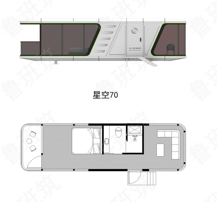 Smart Home EcoHaven: Bamboo Charcoal Fiberboard Wall, Waterproof Composite Wood Floor - Weatherproof Living: Perfect for Every Climate and Fully Automatic Living (11.5m x 3.3m x 3.3m)