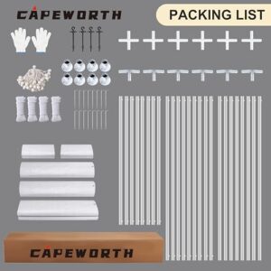 CAPEWORTH Carport,10x20 Heavy Duty Carports, Canopy, Garage, Metal Shed, with 4 Roll-up Ventilated Windows, Outdoor, Storage, Car, Boat,10x20 White