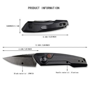 Mini Pocket Folding Knife 1.81 Inch Drop Point Blade Aluminum Handle Box Opener,Camping EDC Tool