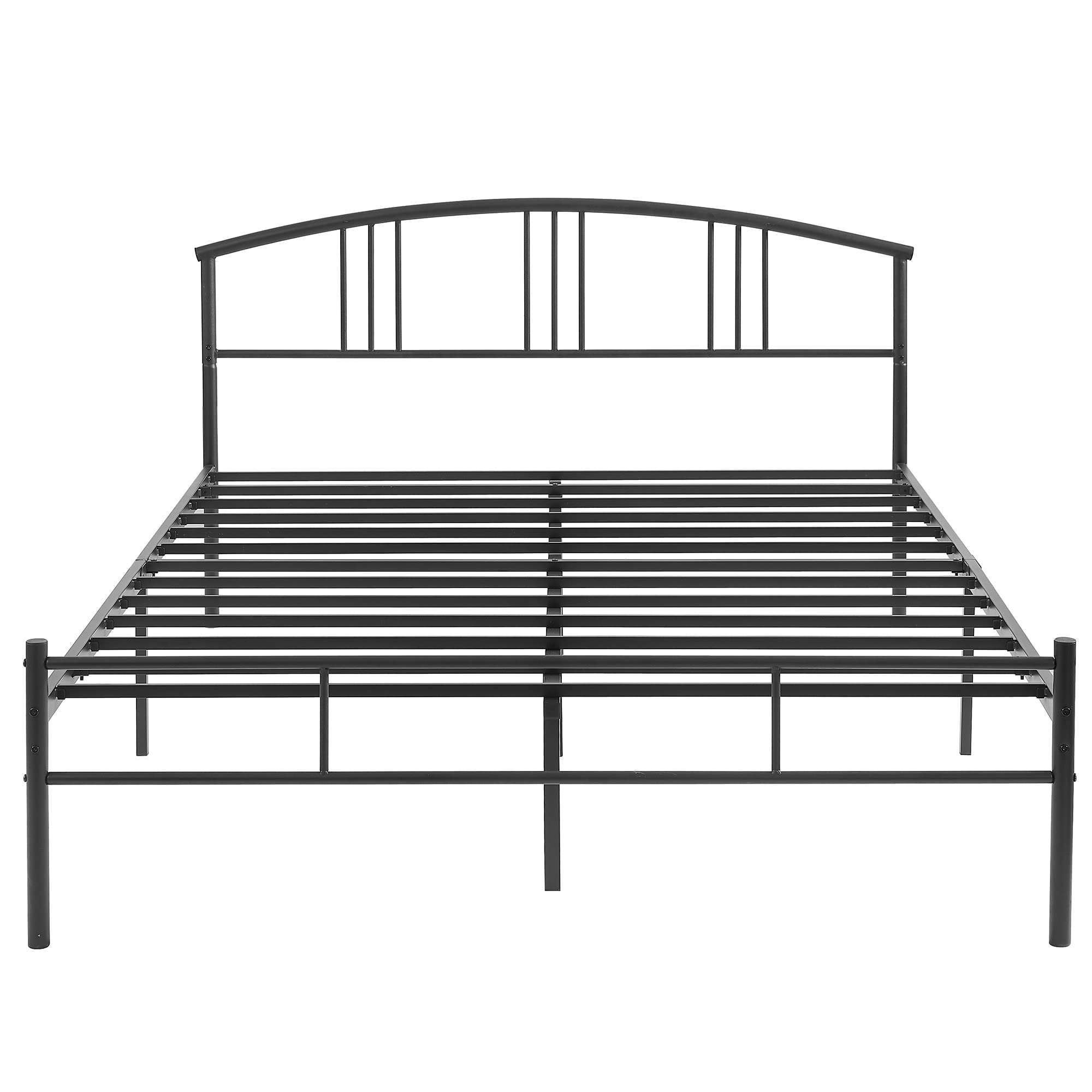 VECELO Queen Bed Frame with Headboard and Footboard, 14 Inch Metal Platform Mattress Foundation, Sturdy Premium Steel Slat/No Box Spring Needed