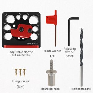 Generic Dowel Maker Jig Kit, Imperial 5/16-3/4inch Adjustable Drill Milling Dowel Round Rod Auxiliary Tool, Aluminum Alloy Dowel Round Rod Sticks Maker Jig with 8 Holes (B), IUHE3