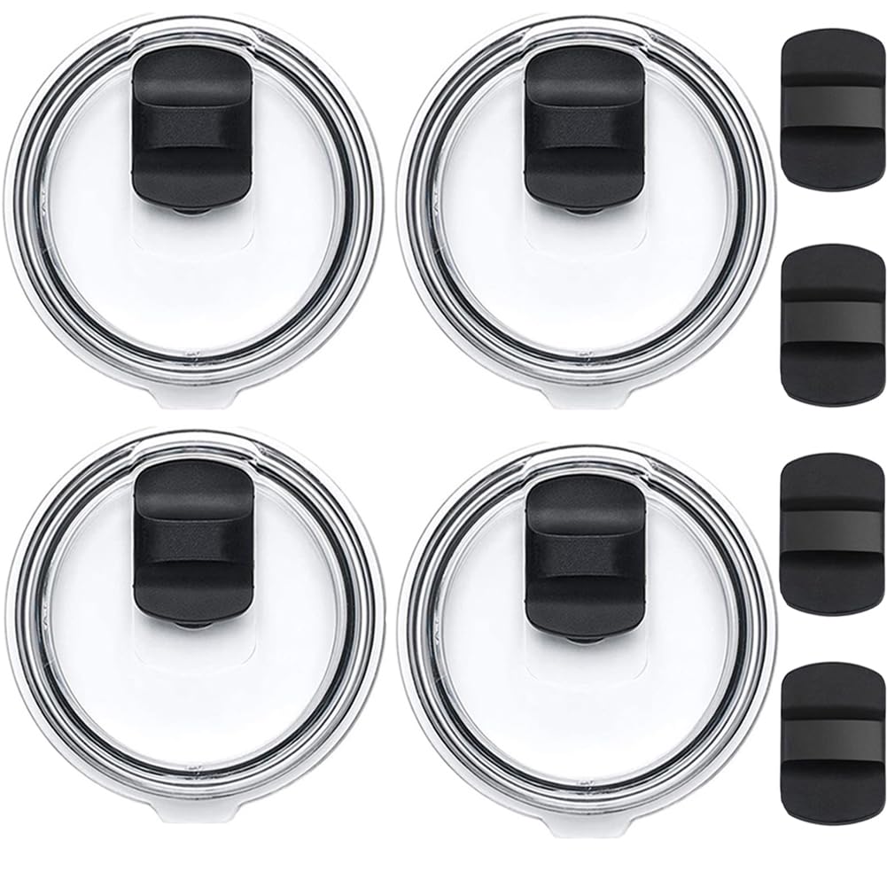 4 Pack 20 oz Replacement Lid for Yeti Lids with 4 Magnetic Slider Replacement, Magnetic Replacement Lids Compatible with Yeti 20 oz Tumbler Lid, Rambler or Old Style Rtic Coffee Tumbler