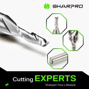 SHARPRO Spiral Upcut Router Bit 1/4 Inch Shank 1/8 Inch Cutting Dia. CNC Up Cut Router Bit Solid Carbide, Ideal for Wood Cutting, Slot Mortise, Engraving