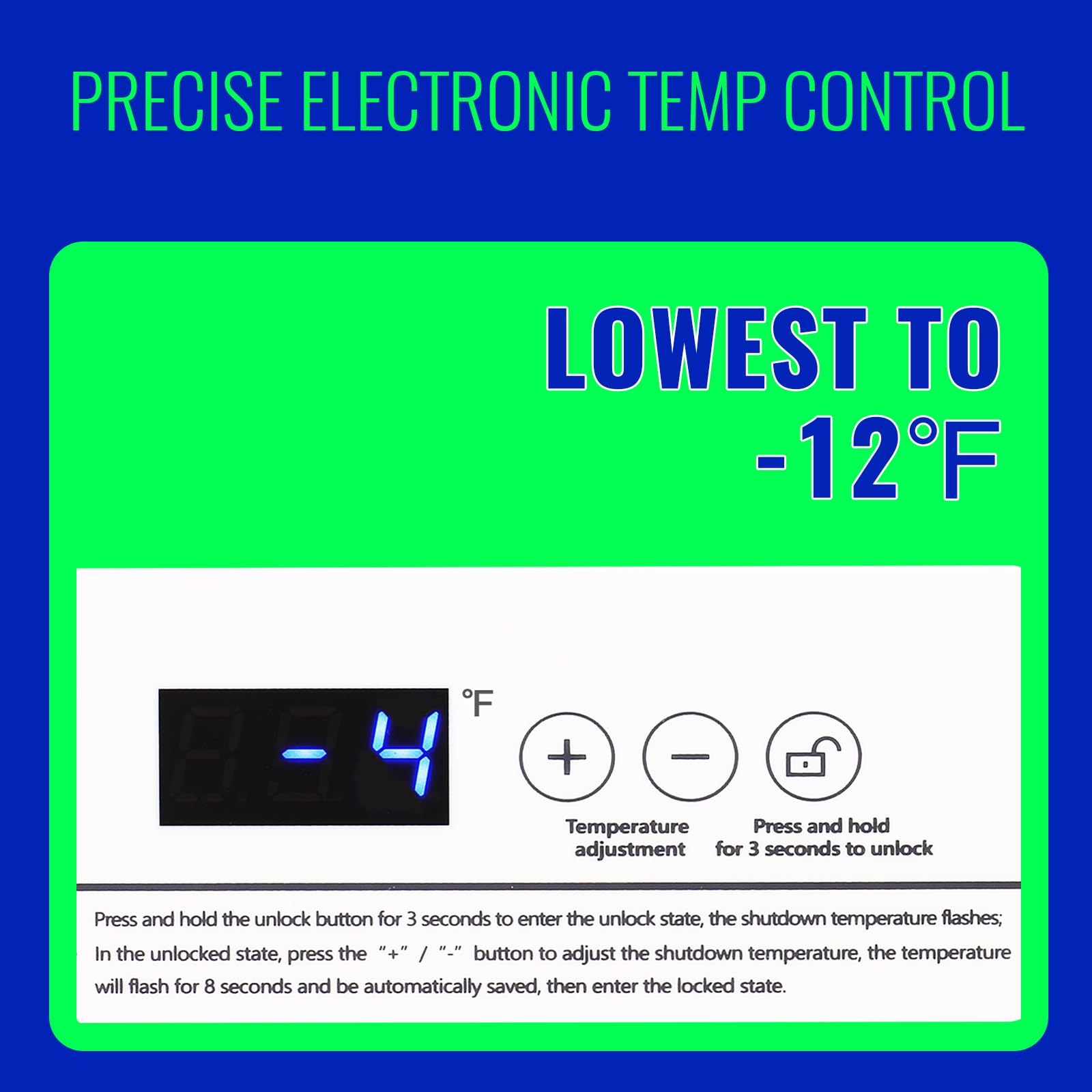 DEMULLER 4.0 Cu.ft Chest Freezer with Electronic Panel, Accurate Temperature Display to 1 ℉, Deep Freezers with 2 Removable Baskets, Compact Size Small Freezer for Any Space White