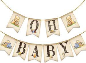 classic winnie oh baby banner for baby shower decorations pooh first birthday supplies bear banners