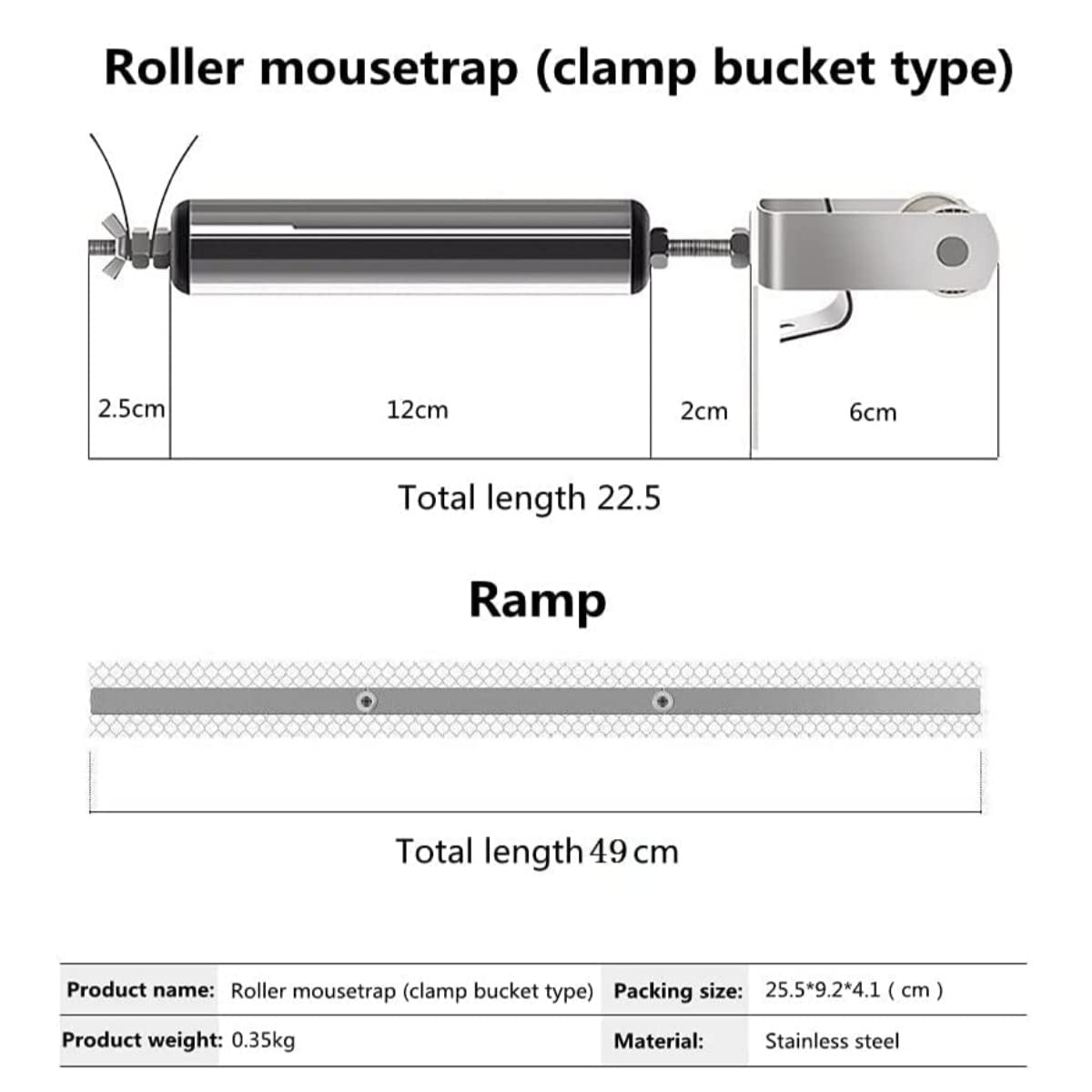 OSMARI Mouse Trap, Live Catch and Release Bucket Spin Roller, with an Original Ring for Mice Rats Rodents. Humane Roller+Ramp, Sanitary Safe Mousetrap Catcher for Indoor Outdoor Auto Reset