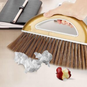 Standing Dustpan And Broom Set, Upgrade Broom And Dustpan Set, Large Size And Stiff Broom Dust Pan With Long Handle, For Home, Indoor, Kitchen Room Lobby Floor Cleaning