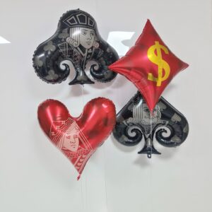 Casino theme party decoration balloons, dollar bill balloon for Las Vegas party/Poker night party supplies,poker/Dice Shaped Balloons for casino night theme birthday decoration