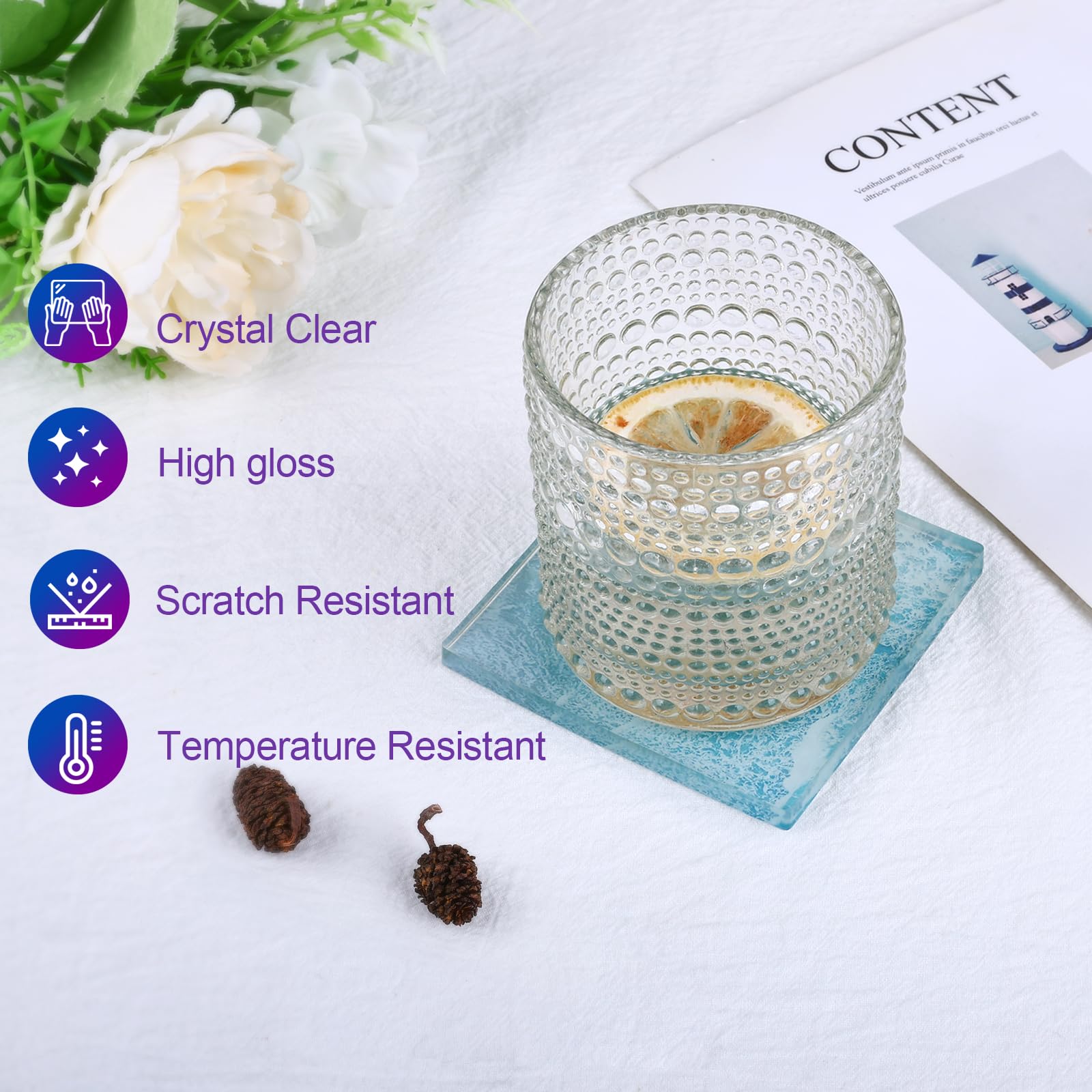 Epoxy Resin Kit for Beginners, Resin Kit with Resin Molds, 18OZ Resin Epoxy Kit wiht Dried Flowers, Resin Measuring Cups and Resin Supplies