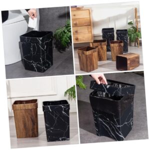 JOINPAYA Marble Trash Can Bathroom Trash Can Garbage Can Farmhouse Trash Square Waste Bin Trash Basket Black Bins Counter Trash Can Trash Bin Plastic Container Office Outdoor