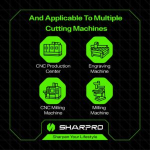 SHARPRO Spiral Upcut Router Bit 1/4 Inch Shank 1/8 Inch Cutting Dia. CNC Up Cut Router Bit Solid Carbide, Ideal for Wood Cutting, Slot Mortise, Engraving