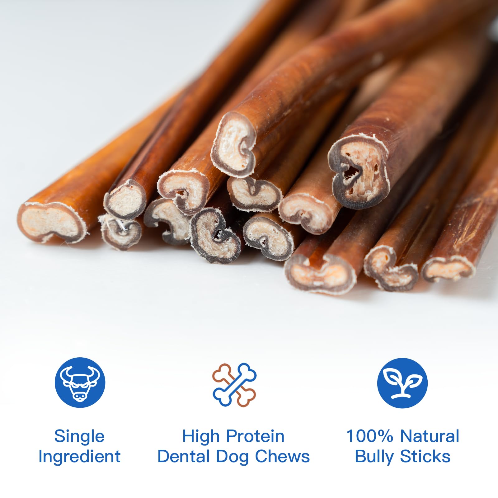 Elite Woof Bully Sticks for Dogs Puppies - 6 Inch Standard 100% Natural Dog Treats, Grass-fed Beef Dog Chews, Grain-Free, High Protein, Long-Lasting Pet Food for All Dog Breeds (6 Pack)