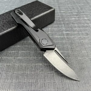 Mini Pocket Folding Knife 1.81 Inch Drop Point Blade Aluminum Handle Box Opener,Camping EDC Tool