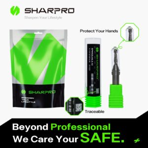 SHARPRO Spiral Upcut Router Bit 1/4 Inch Shank 1/8 Inch Cutting Dia. CNC Up Cut Router Bit Solid Carbide, Ideal for Wood Cutting, Slot Mortise, Engraving