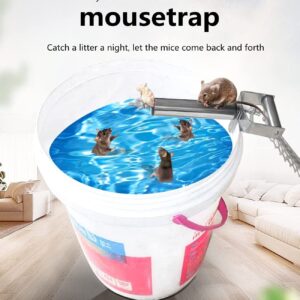 OSMARI Mouse Trap, Live Catch and Release Bucket Spin Roller, with an Original Ring for Mice Rats Rodents. Humane Roller+Ramp, Sanitary Safe Mousetrap Catcher for Indoor Outdoor Auto Reset