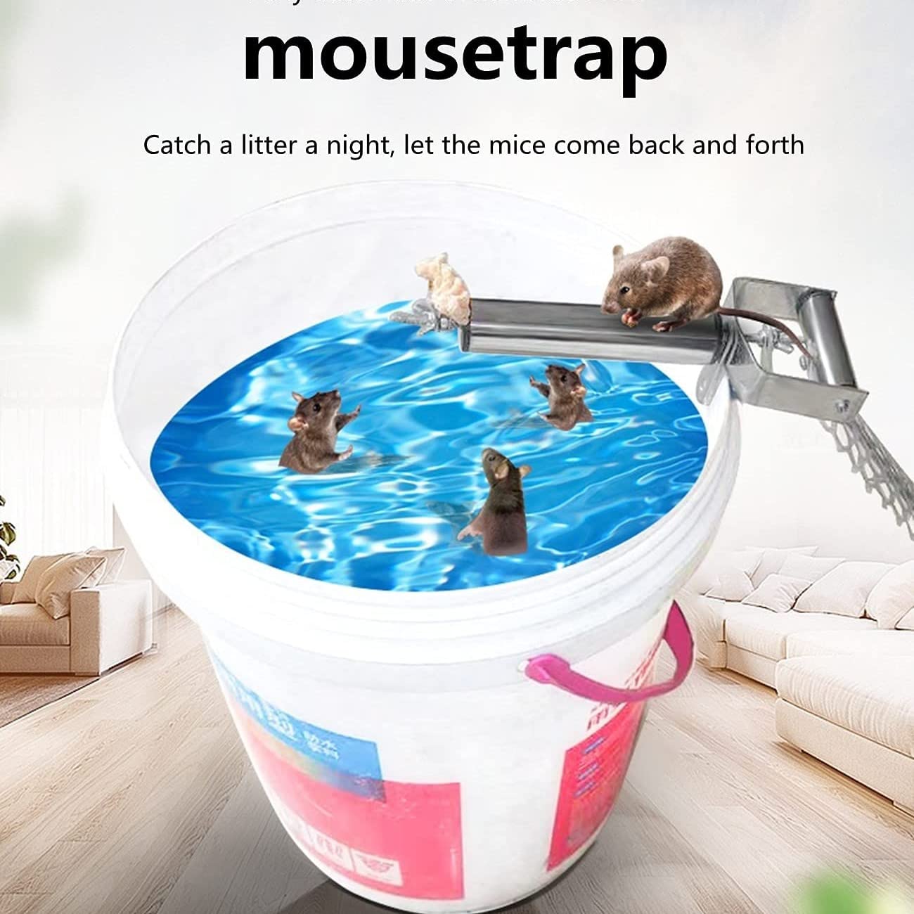 Mouse Trap,Live Catch and Release Bucket Spin Roller with an Original Ring for Mice Rats Rodents.Humane Roller+Ramp,Automatic Roller Mouse Trap for Indoor Outdoor Auto Reset