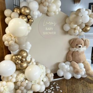 White Sand Gold Balloons Garland Arch Kit,102PCS White Nude Balloons with Metallic Chrome Gold Latex Balloons for Boho Wedding Baby Bridal Shower Engagement Anniversary Birthday Decorations