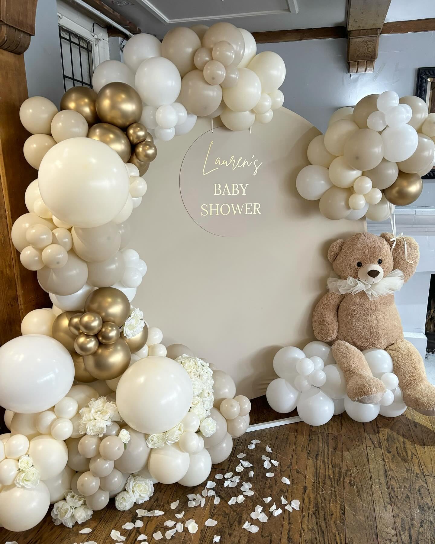 White Sand Gold Balloons Garland Arch Kit,102PCS White Nude Balloons with Metallic Chrome Gold Latex Balloons for Boho Wedding Baby Bridal Shower Engagement Anniversary Birthday Decorations