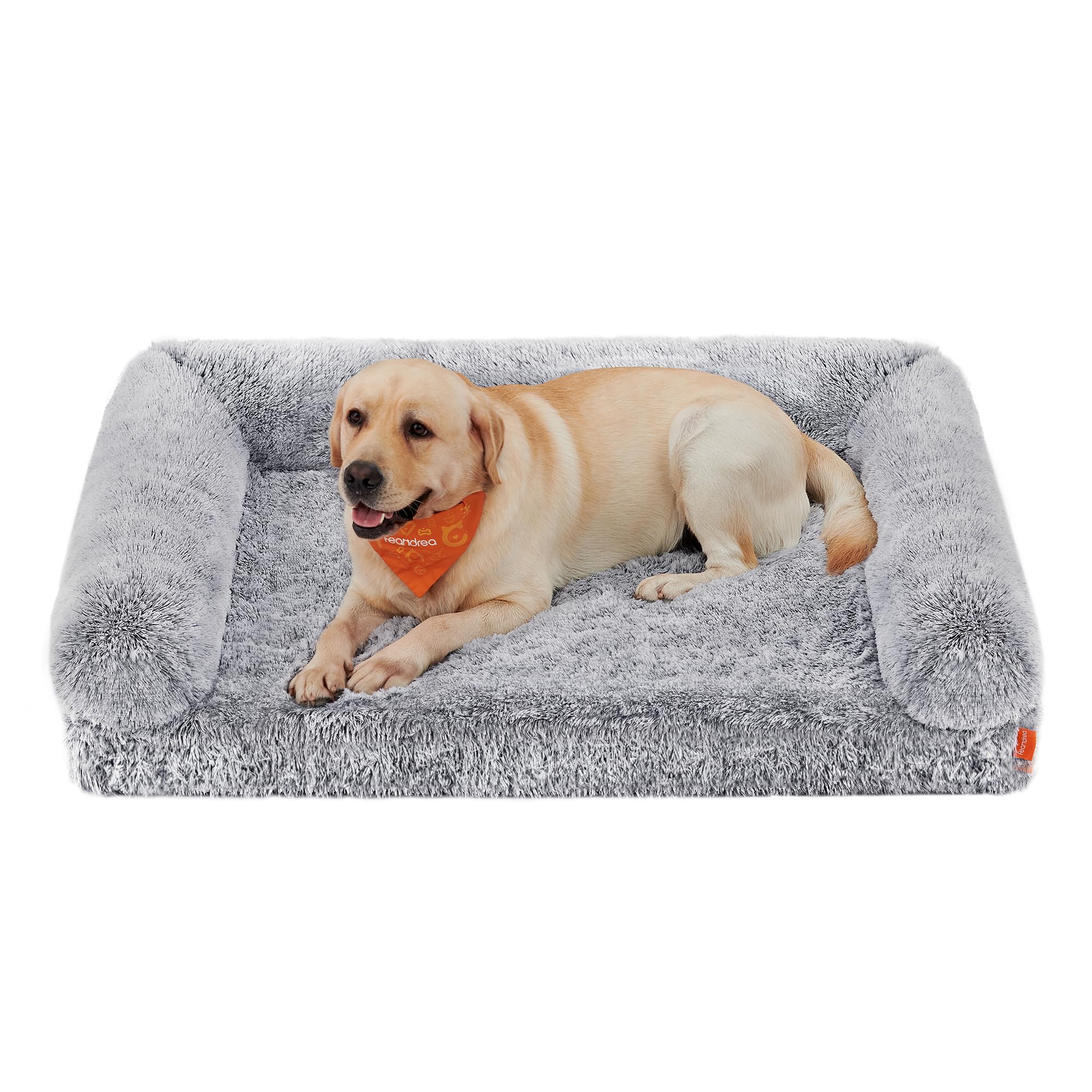 Feandrea Dog Bed, Orthopaedic Dog Sofa Bed for Medium Dogs, Waterproof Ped Bed with Removable Washable Cover, 36 x 27 x 9 Inches, Gray Ombré UPGW232G01