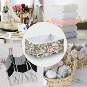 Haskirky Wild Mushroom Foldable Collapsible Storage Box Bins,11x11x11 Inch Cubes Baskets Fabric Storage Bins with Handles for Shelves Nursery Closet Home Decor