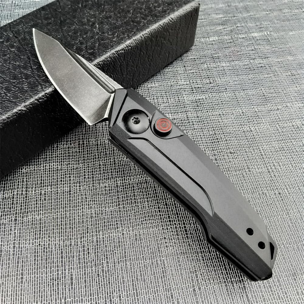 Mini Pocket Folding Knife 1.81 Inch Drop Point Blade Aluminum Handle Box Opener,Camping EDC Tool