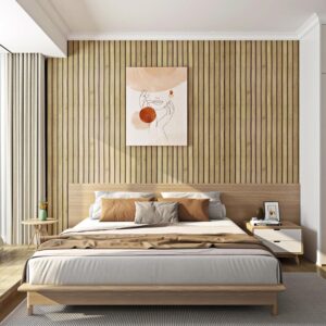 FunStick Brown Slats Wood Wallpaper Peel and Stick Wood Contact Paper for Cabinets Peel and Stick Wood Slats for Wall Decor Waterproof Removable Wood Wall Paper for Bedroom Countertops Desk 12"x200"