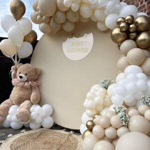 White Sand Gold Balloons Garland Arch Kit,102PCS White Nude Balloons with Metallic Chrome Gold Latex Balloons for Boho Wedding Baby Bridal Shower Engagement Anniversary Birthday Decorations