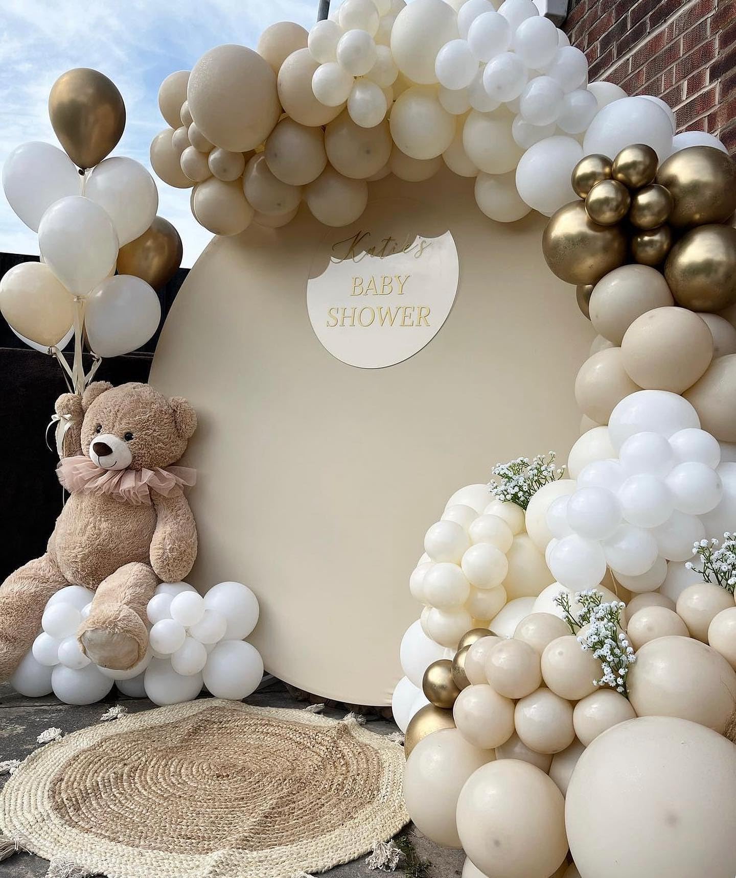 White Sand Gold Balloons Garland Arch Kit,102PCS White Nude Balloons with Metallic Chrome Gold Latex Balloons for Boho Wedding Baby Bridal Shower Engagement Anniversary Birthday Decorations