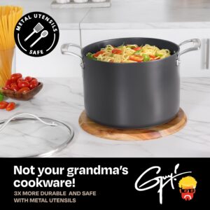 Guy Fieri's Flavortown Laser Titanium 8-Quart Stock Pot with Lid - Non-stick Cookware Without PFAS, PTFE, or PFOA, 3x More Durable, Dishwasher Safe, Oven Safe