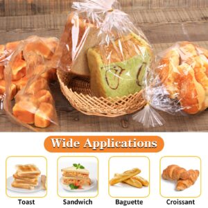 Bread Bags For Homemade Bread, 55 Pack Clear Bread Bags And 100 Ties, Reusable Bread Loaf Bags, Plastic Bread Bags For Home Bakers And Bakery Owners