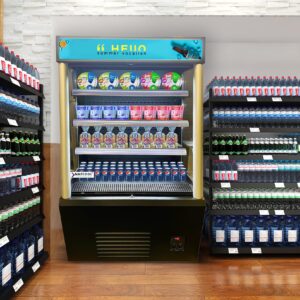 NAFCOOL Open Air Merchandiser Commercial Refrigerator, Grab and Go Showcase Merchandiser Display Cooler