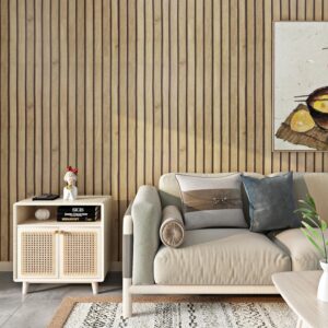 funstick brown slats wood wallpaper peel and stick wood contact paper for cabinets peel and stick wood slats for wall decor waterproof removable wood wall paper for bedroom countertops desk 12"x200"