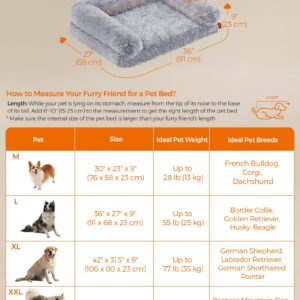 Feandrea Dog Bed, Orthopaedic Dog Sofa Bed for Medium Dogs, Waterproof Ped Bed with Removable Washable Cover, 36 x 27 x 9 Inches, Gray Ombré UPGW232G01