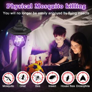 Qualirey 4 Pcs Solar Bug Zapper Outdoor Mosquito Repellent Mosquito Killer Lamp 2 in 1 LED Waterproof Mosquito Zapper for Home Backyard Patio Garden Lawn Pathway Camping