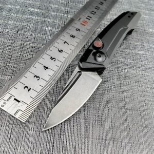 Mini Pocket Folding Knife 1.81 Inch Drop Point Blade Aluminum Handle Box Opener,Camping EDC Tool