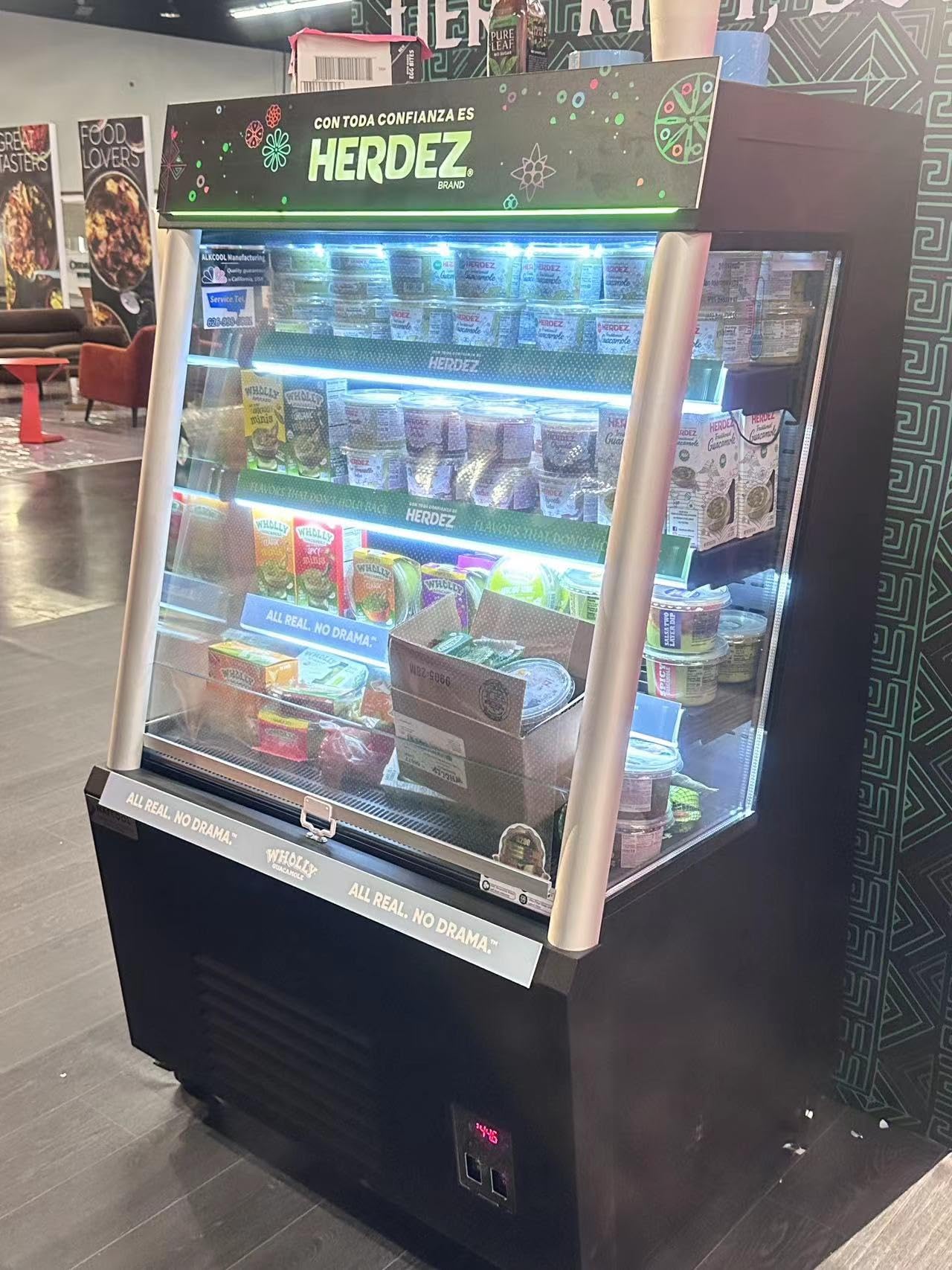 NAFCOOL Open Air Merchandiser Commercial Refrigerator, Grab and Go Showcase Merchandiser Display Cooler