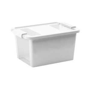 Curver Set of 3 Small VersaBox Plastic Organization and Storage Box with Secure Latching Lid, White