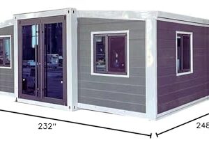 Mingyu Prefabricated Mobile Home Container House with Windows and Doors (Large, Gray)