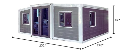 Mingyu Prefabricated Mobile Home Container House with Windows and Doors (Large, Gray)