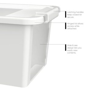 Curver Set of 3 Small VersaBox Plastic Organization and Storage Box with Secure Latching Lid, White