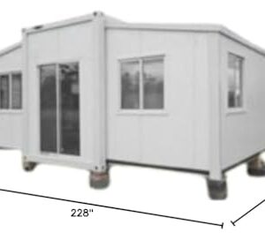 Mobile Expandable Prefab House with Restroom，Outdoor Storage Shed Tiny Home, Modern Sturdy Steel Storage House with Lockable Door and Window(19 x 20FT)