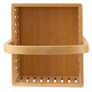 Organize It All 3 Tier Bamboo Stationary Caddy | Bathroom Organization | Multipurpose Storage Shelf Baskets | Eco-Friendly | Easy to Assemble