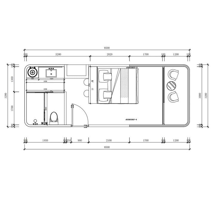 Outdoor Luxury Home with Thickened Steel Frame, Aluminum Exterior Panels, Sliding Door, Smart Toilet, Water Heater, Shower (28m²)