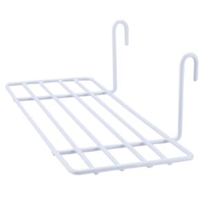 Yaegoo 8 Pack Grid Wall Shelves, White Wire Straight Shelf with Hook, Hanging Shelf for Wall Grid Panel, Wall Organizer for Home Supplies, 9.8" L x 3.9" D