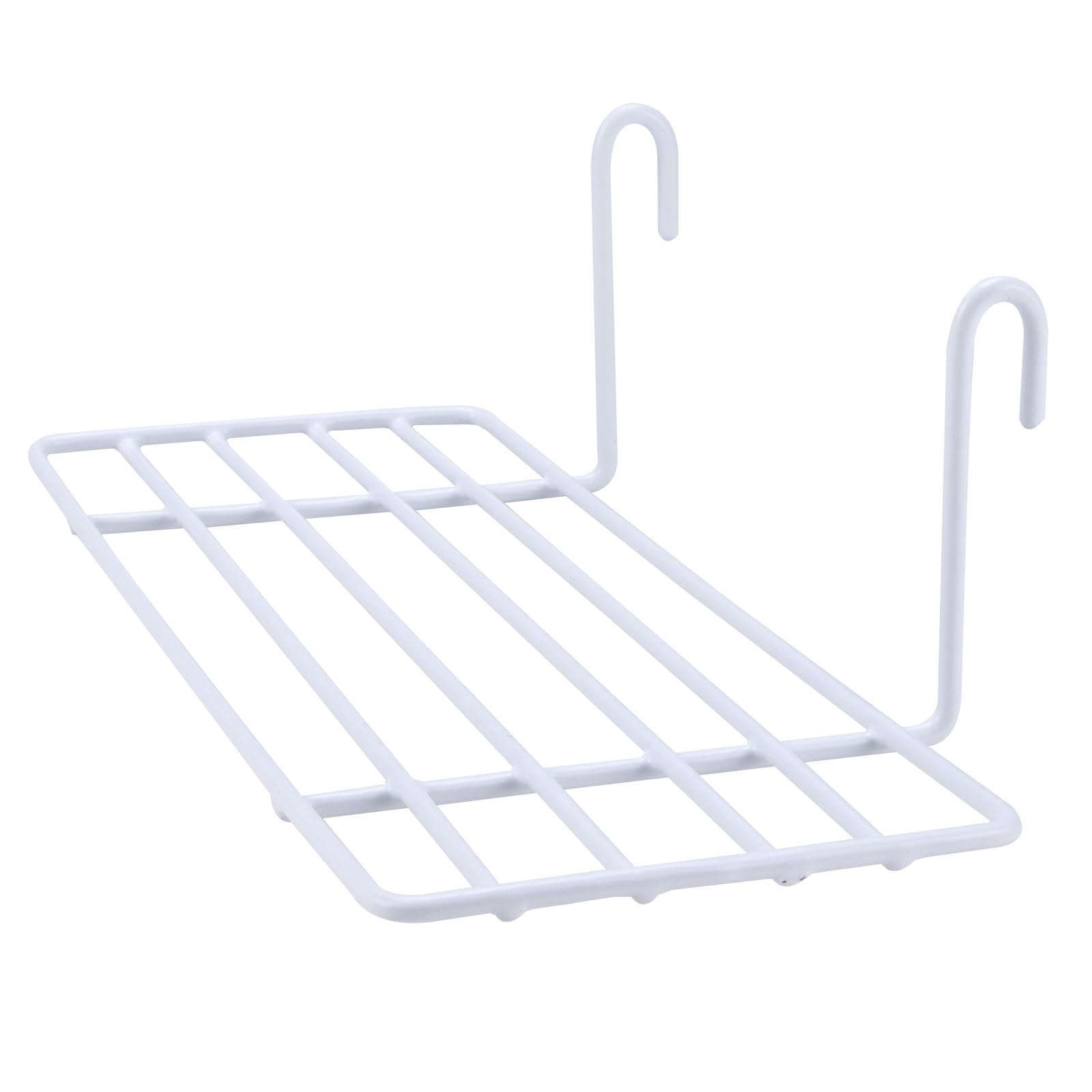 Yaegoo 8 Pack Grid Wall Shelves, White Wire Straight Shelf with Hook, Hanging Shelf for Wall Grid Panel, Wall Organizer for Home Supplies, 9.8" L x 3.9" D