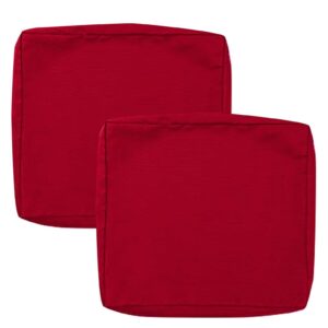 sk studio patio cushion covers replacement, 2 pack waterproof outdoor furniture seat cushion slipcover with zipper for garden and backyard, red 2