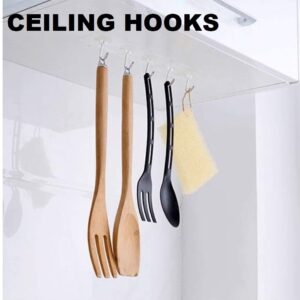 QUALIALL 40pcs Heavy Duty Adhesive Hooks for Damage-Free Hanging - Transparent Plastic Hangers for Ceilings and Walls