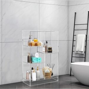 ONELUX 2306 Multi-Functional Acrylic Storage Rack,Shelf Opening, Bedroom Living Room Bathroom Vertical Bookcase, Display Shelf, Storage Organizer, (5 Cube)