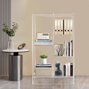 ONELUX 2306 Multi-Functional Acrylic Storage Rack,Shelf Opening, Bedroom Living Room Bathroom Vertical Bookcase, Display Shelf, Storage Organizer, (5 Cube)