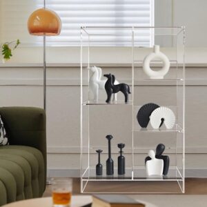 ONELUX 2306 Multi-Functional Acrylic Storage Rack,Shelf Opening, Bedroom Living Room Bathroom Vertical Bookcase, Display Shelf, Storage Organizer, (5 Cube)